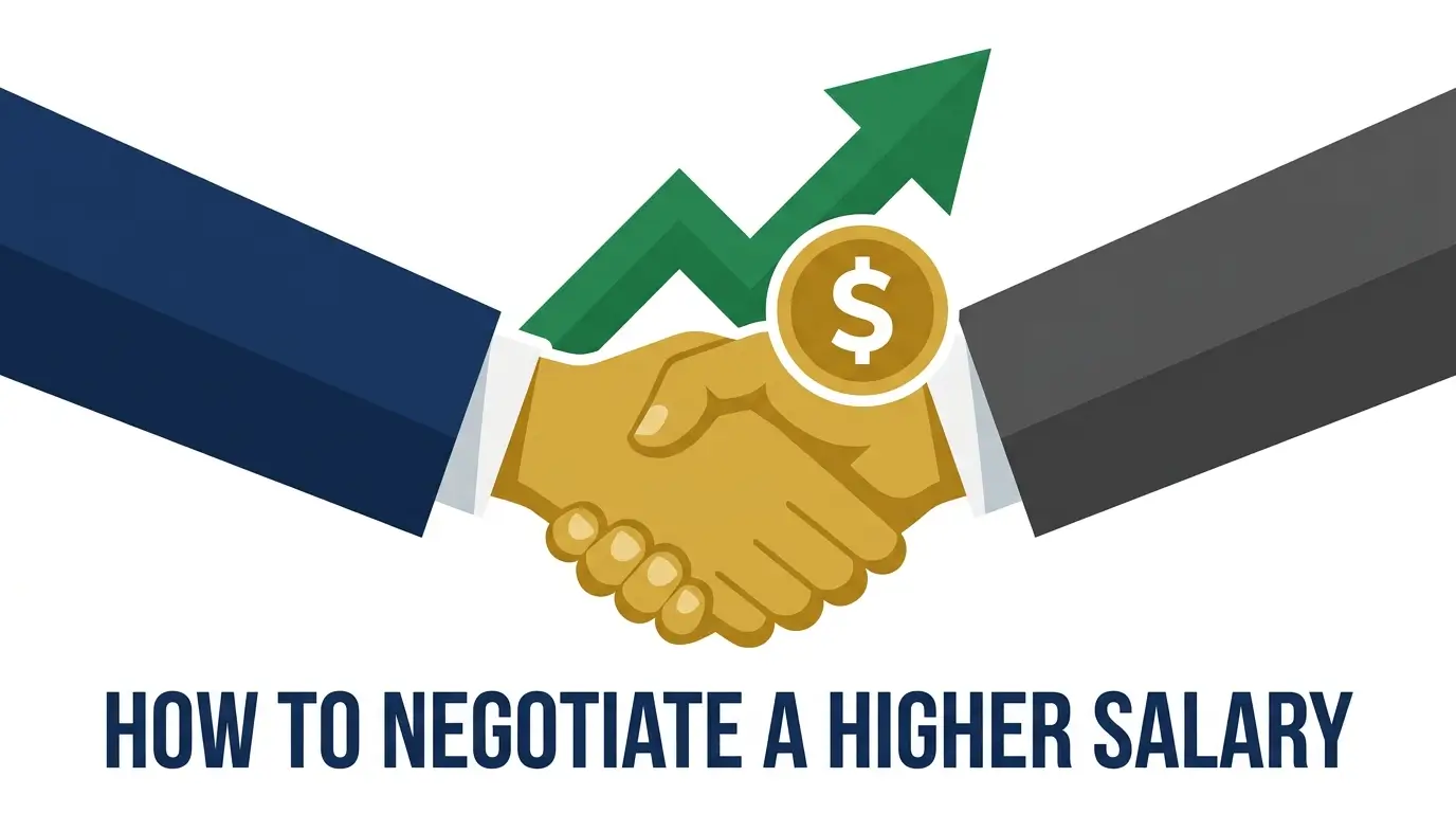 how to negotiate a higher salary professional handshake salary arrow dollar sign illustration 2026