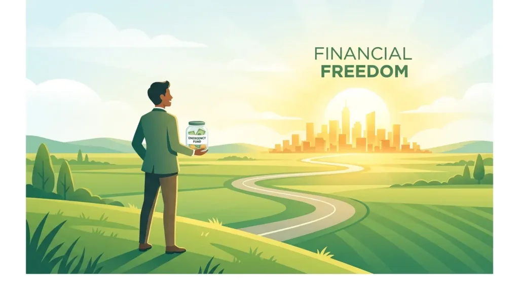 financial freedom road after stopping paycheck to paycheck living emergency fund savings