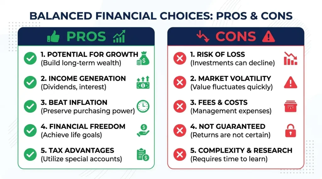 personal loan pros and cons checklist benefits drawbacks two column infographic ·