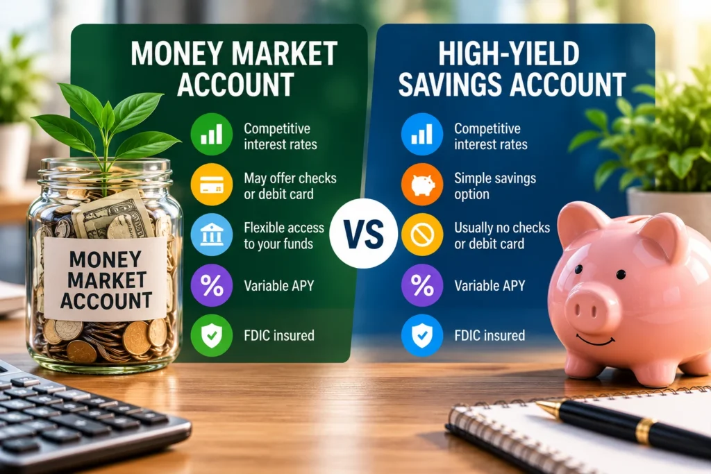 Money market account vs high-yield savings account comparison
